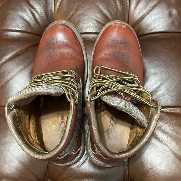 OluKai Men's Brown Leather Boots - Picture 2 of 3